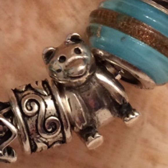 Sterling silver teddy bear troll bead - Picture 2 of 3